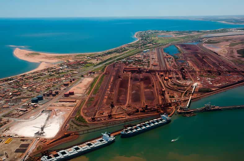 birds eye view of port operations